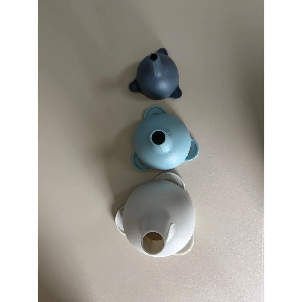 Pampered Chef Funnels With Strainer Set 100911 Blue White Nesting Kitchen Tools